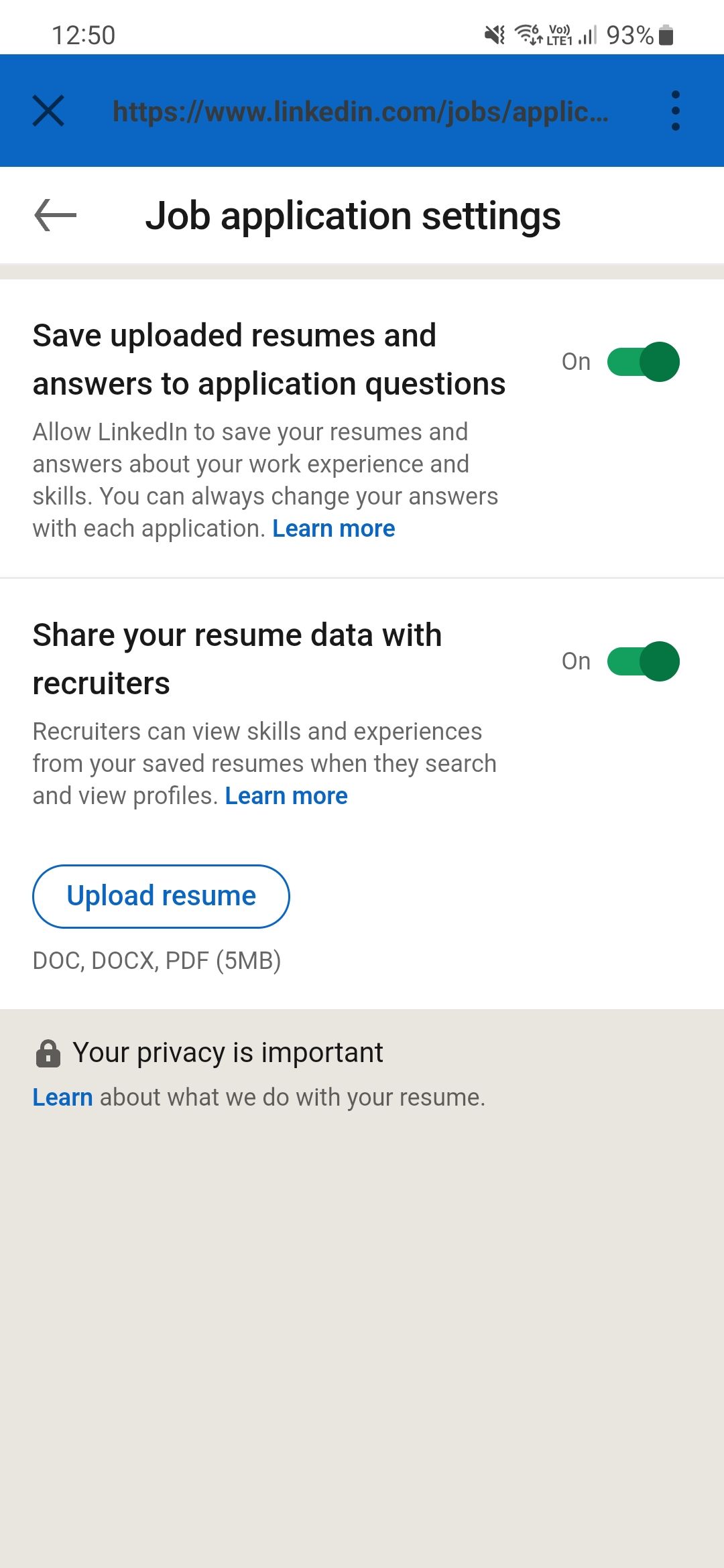 how to get resume from linkedin mobile app