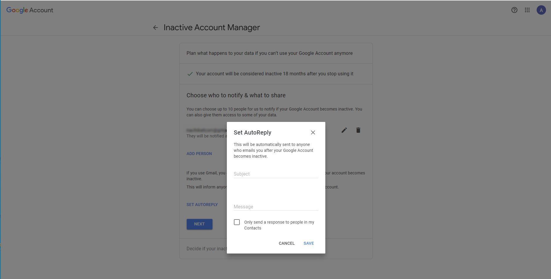 How to set up Google's Inactive Account Manager