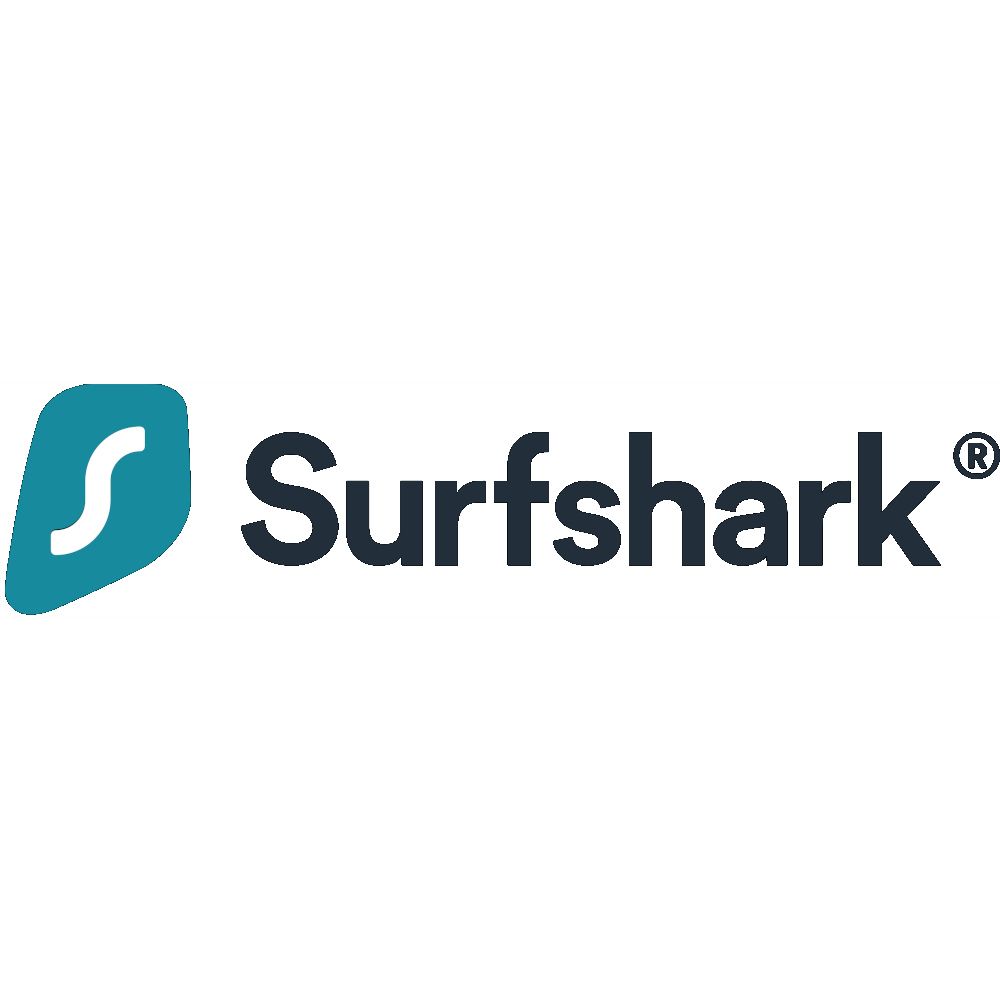 Surfshark VPN logo on a white background