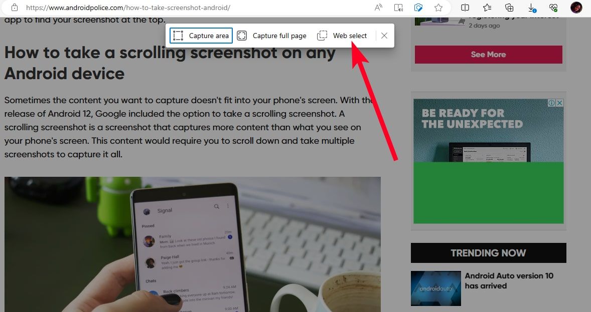 Microsoft Edge How To Use Web Select And Web Capture