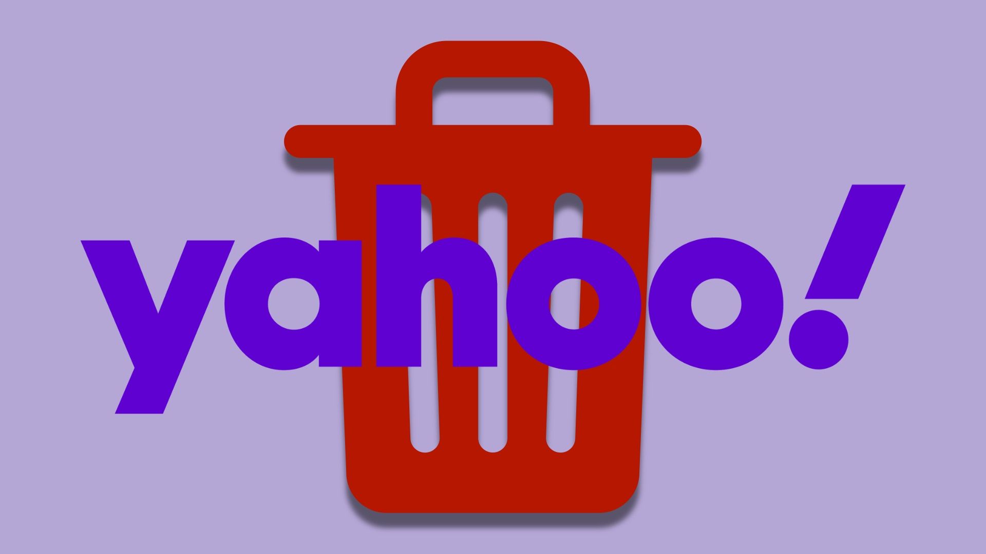 Image with Yahoo logo and trash can