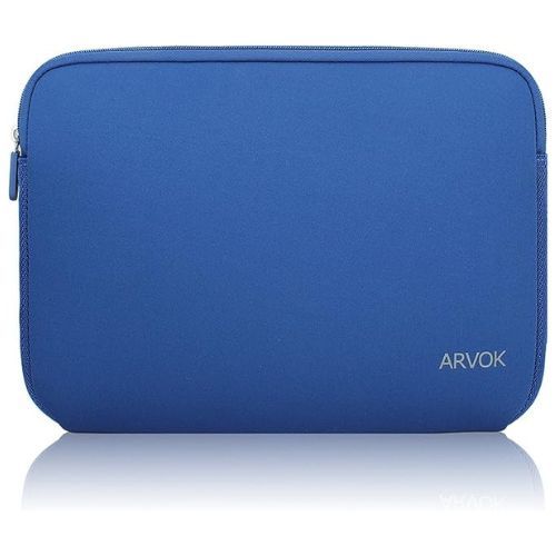 Blue Arvok notebook computer sleeve on a white background