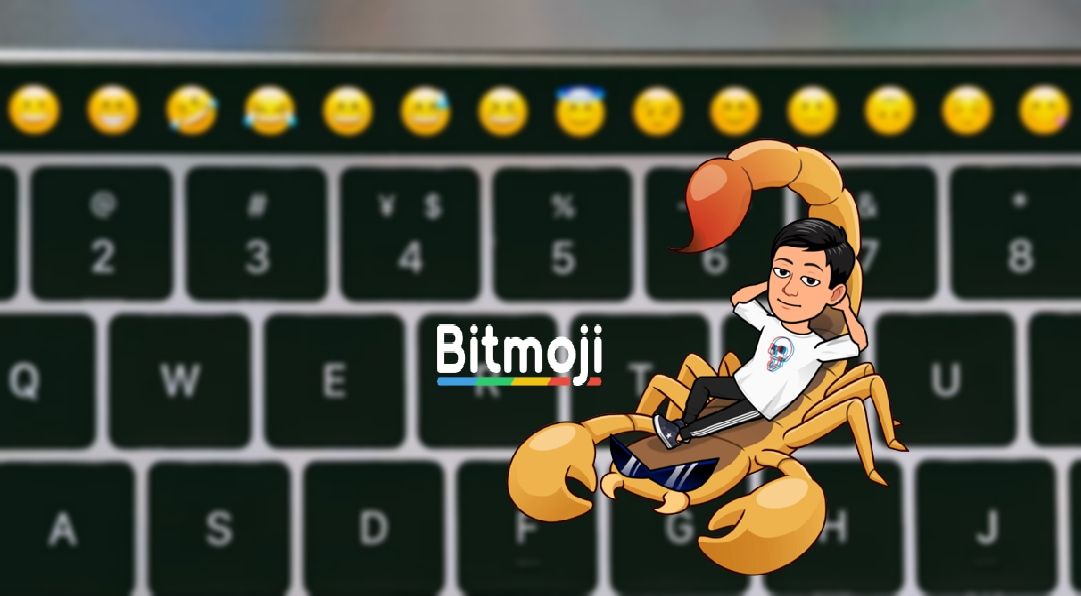 Bitmoji logo and sticker on Keyboard background hero image
