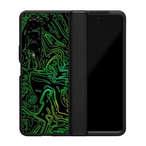 Premium neon green pores and skin on dbrand's top price grip Z Fold 4 case