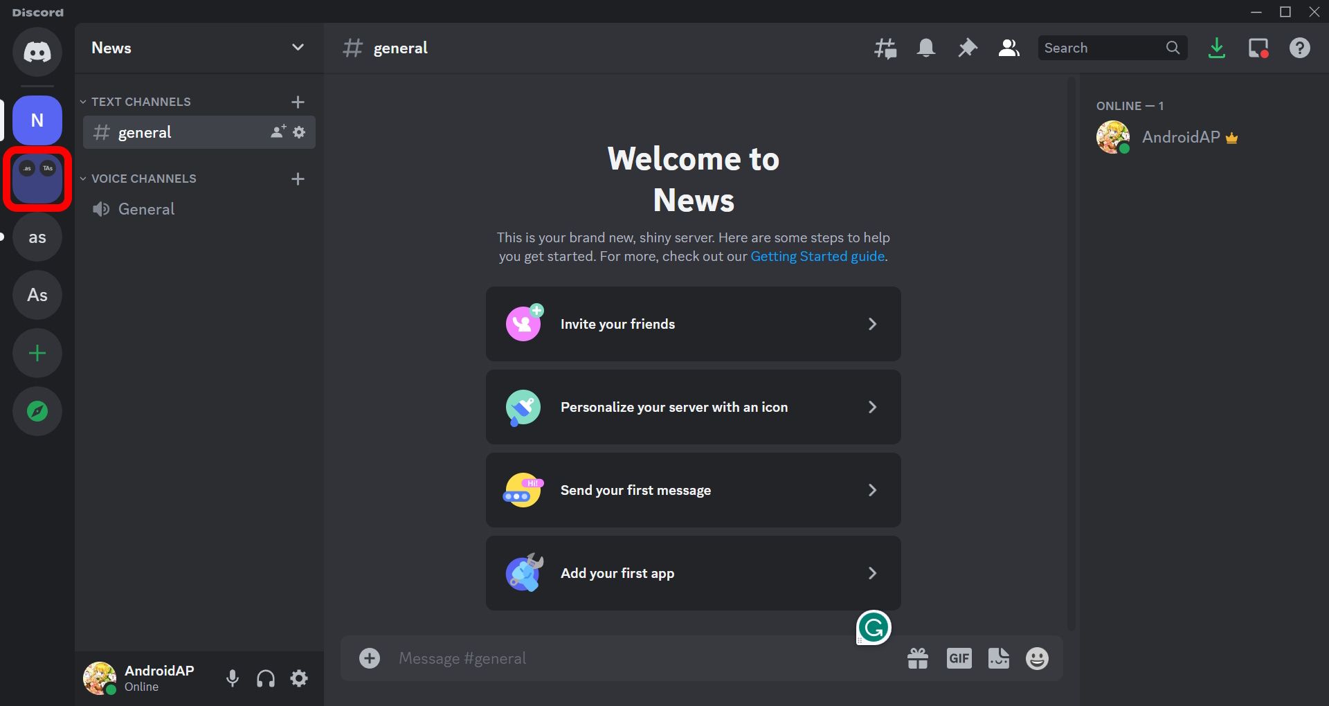 How to create server folders on Discord