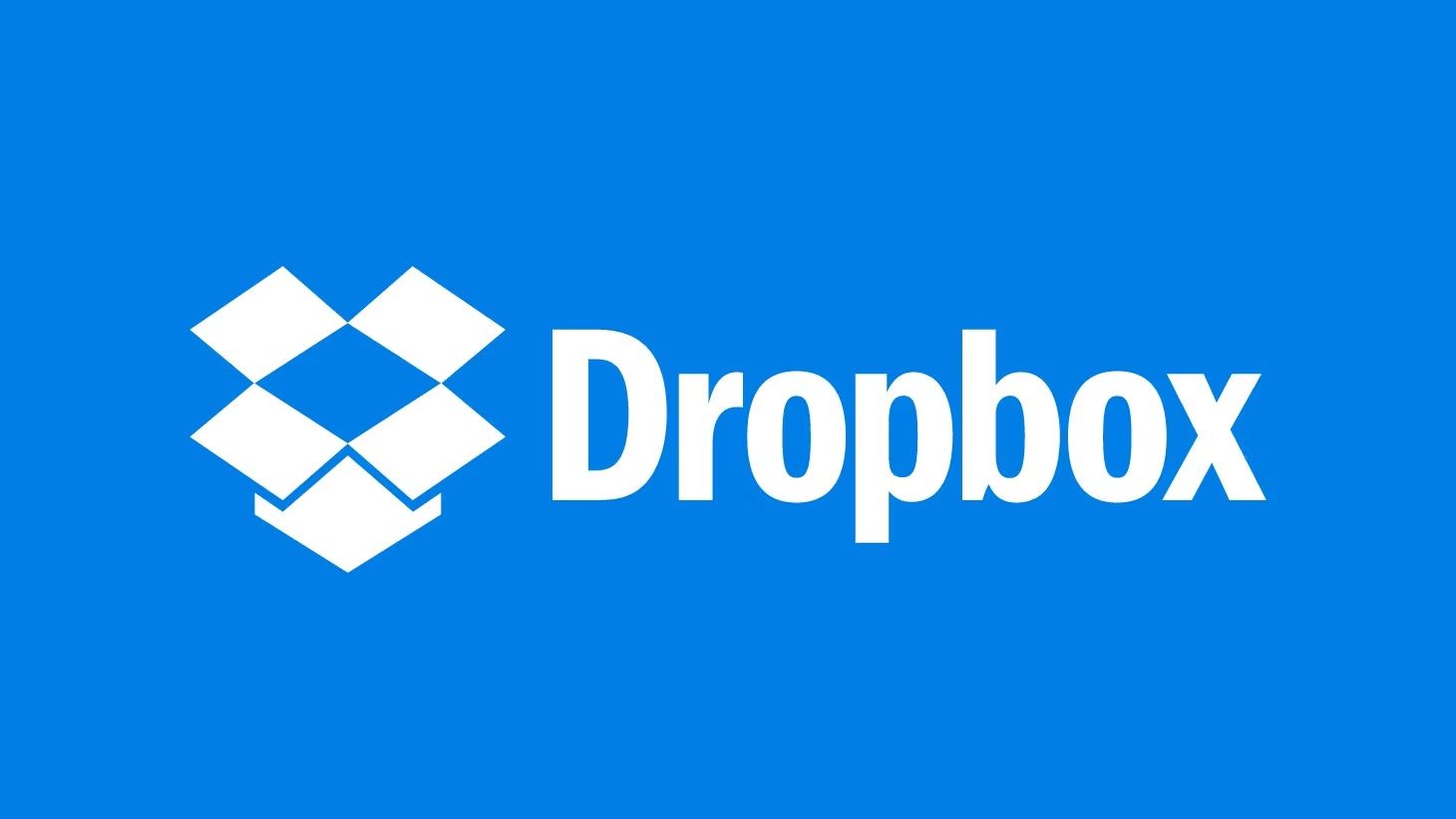 THe Dropbox logo against a blue background