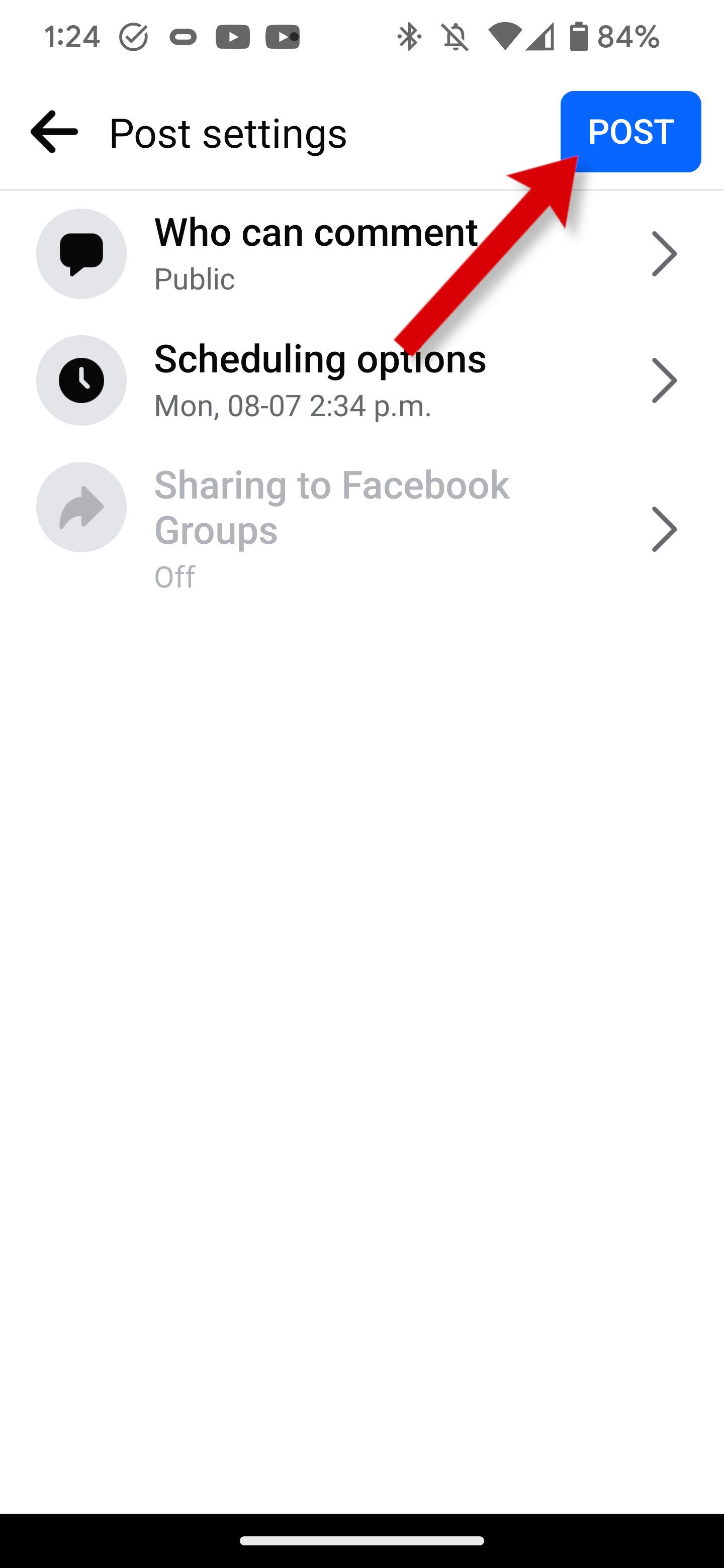 how to access scheduled post on facebook