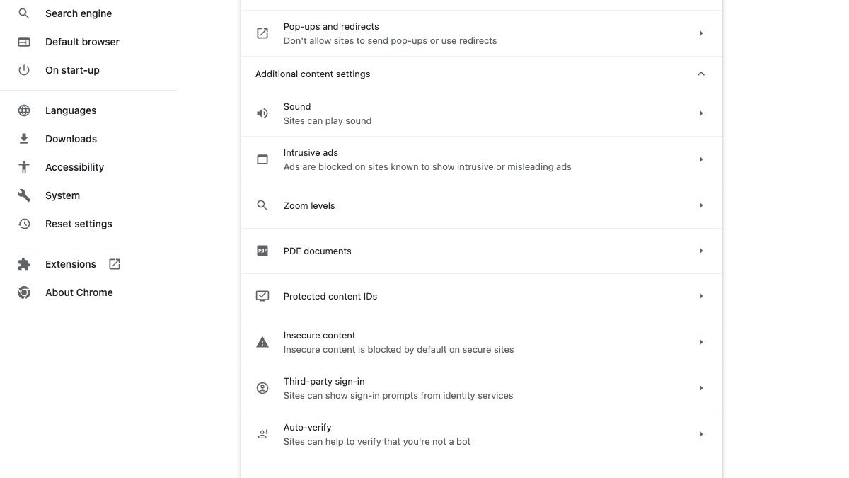 Google Chrome for desktop exhibiting the positioning settings menu