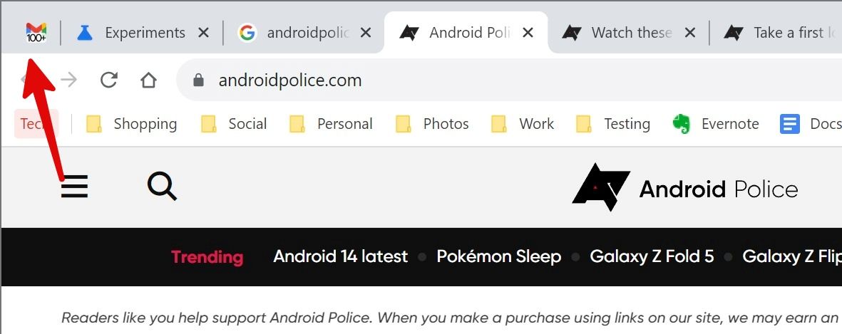 pinned tabs in Chrome