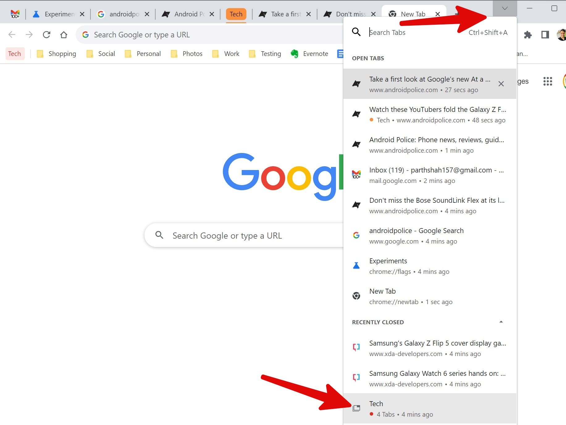 How to use tabs in Chrome