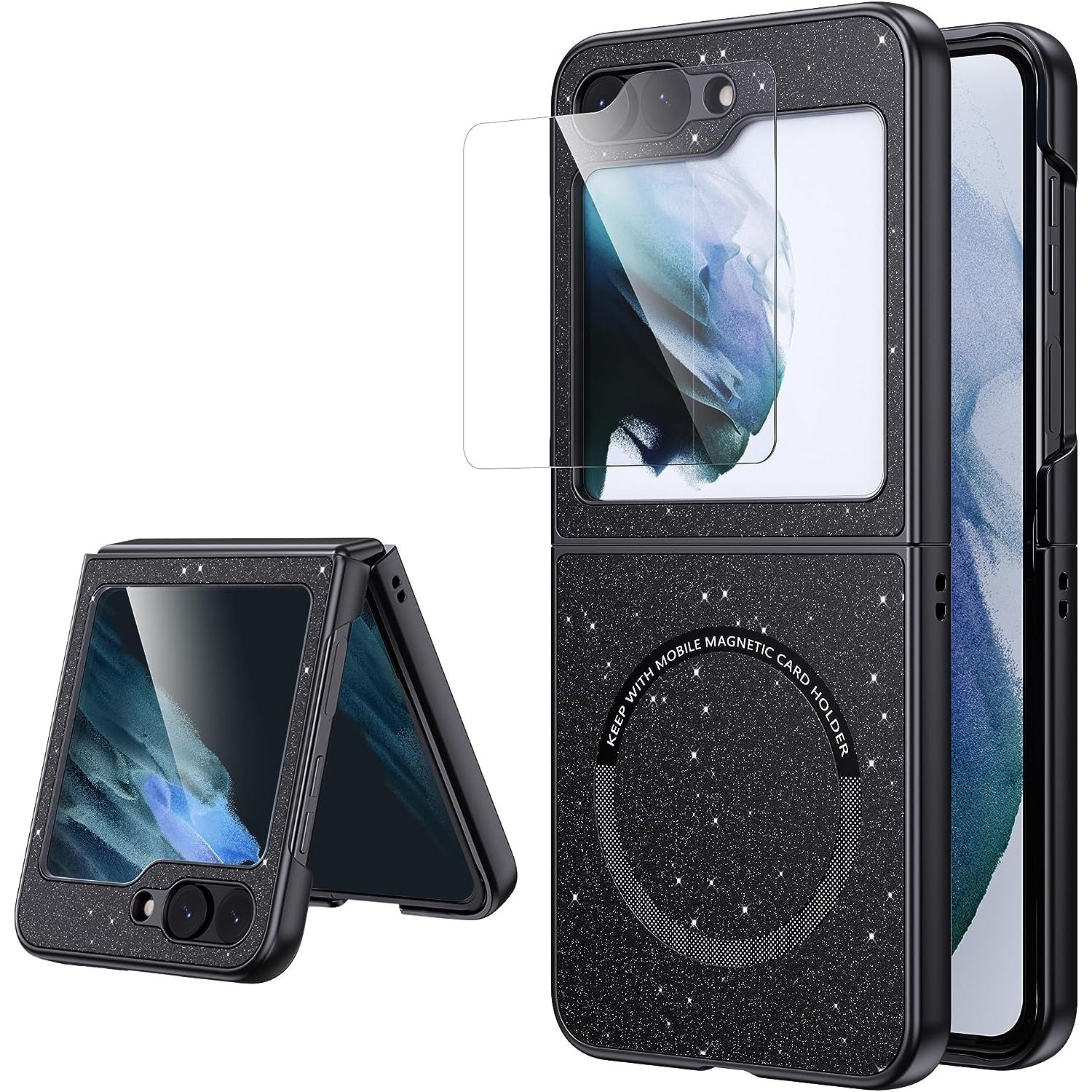 Render of the Hoerrye glitter case for Samsung Galaxy Z Flip 5