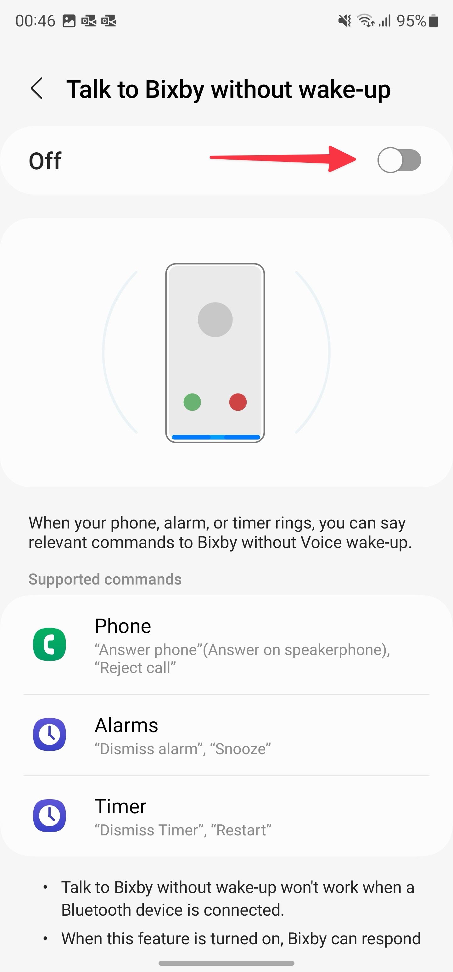 enable Bixby without triggering 