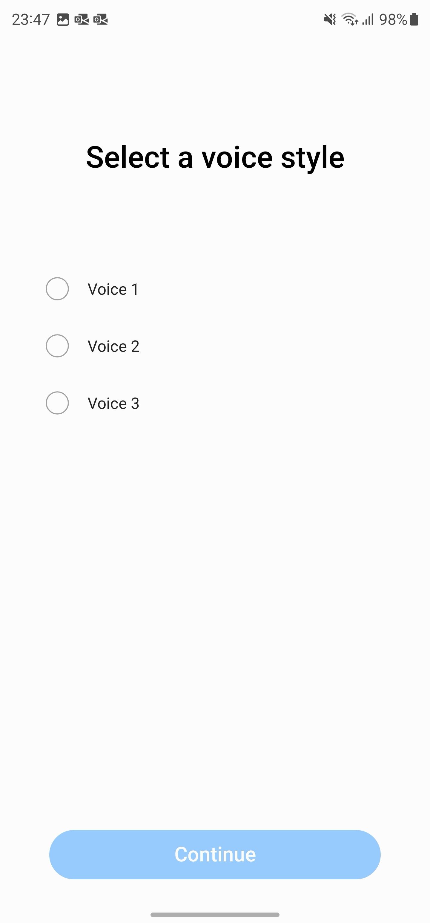 select Bixby voice