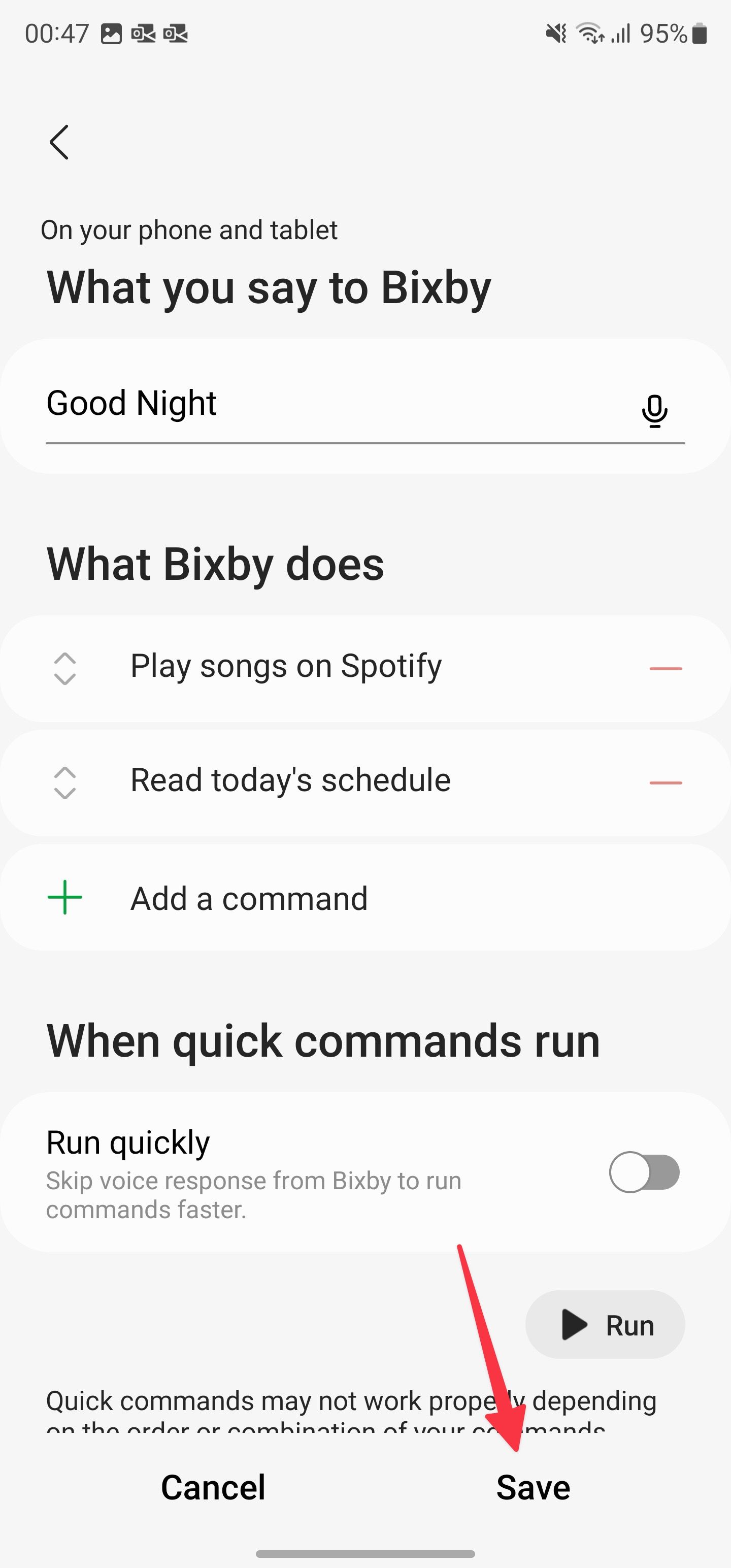 Save Bixby command