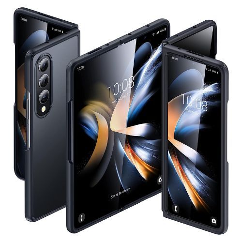 Various angles of the Humixx translucent matte for Galaxy Z Fold 4 case