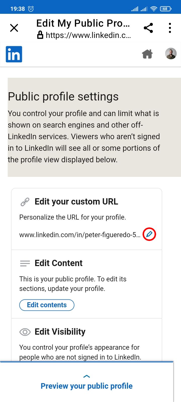 how do i customize my linkedin url