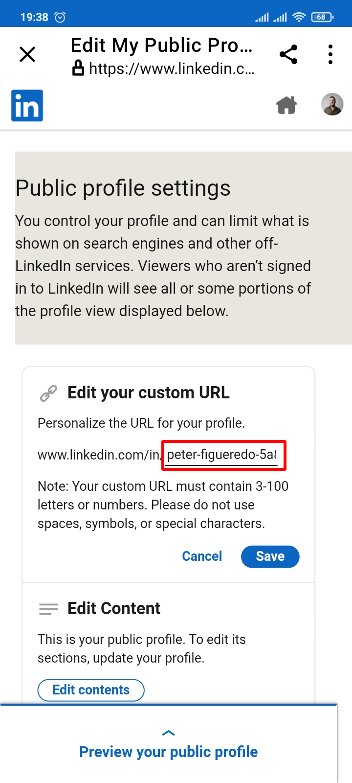 customize linkedin url examples