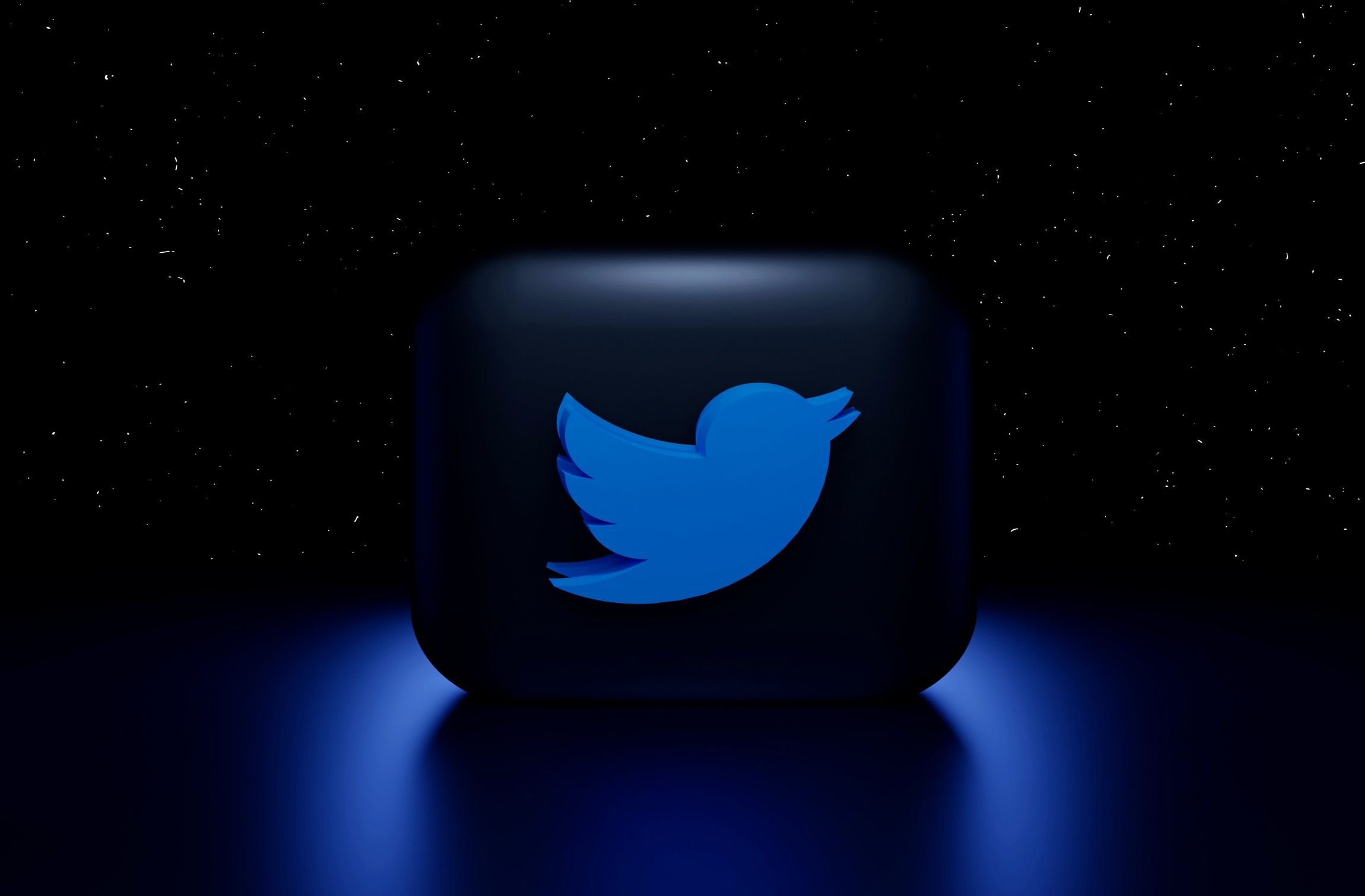Image of the Twitter logo against a black background