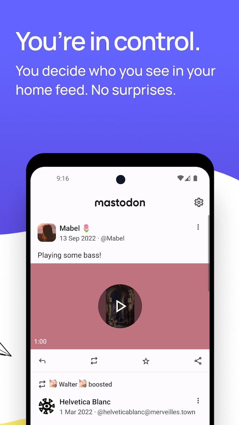 Screenshot of the Mastodon apps interface