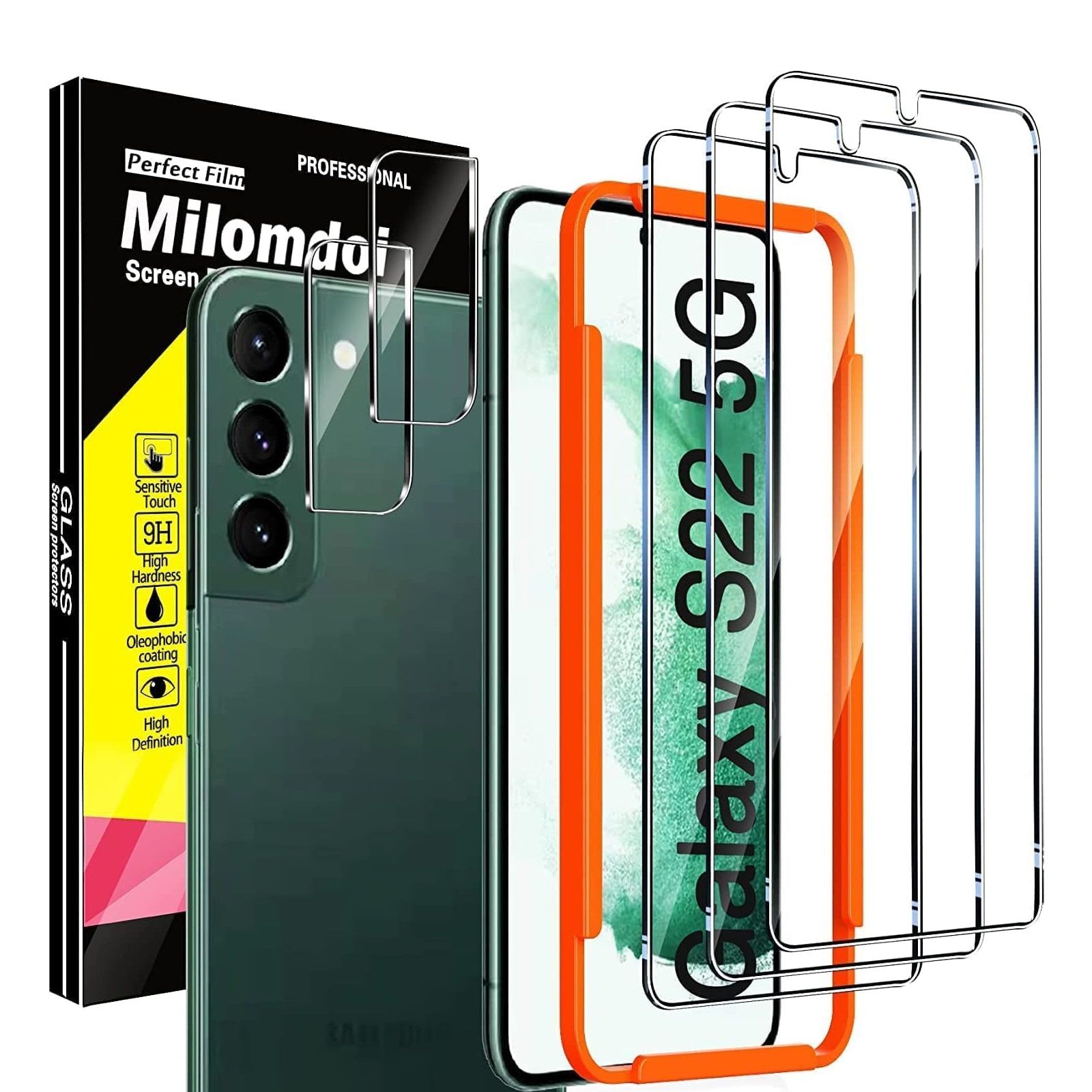 Milomdoi Tempered Glass Screen Protector For Galaxy S22 5G