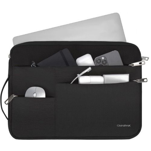 Omnpak Chromebook sleeve with accessories in diversified pouches