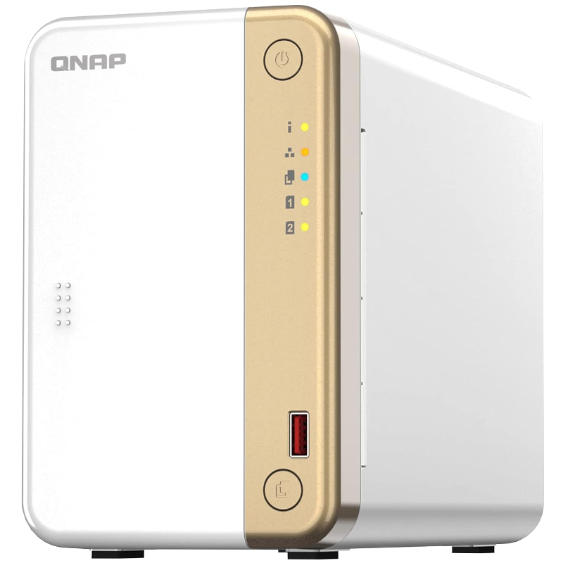 QNAP TS-262 a dual bay NAS with a front facing USB port