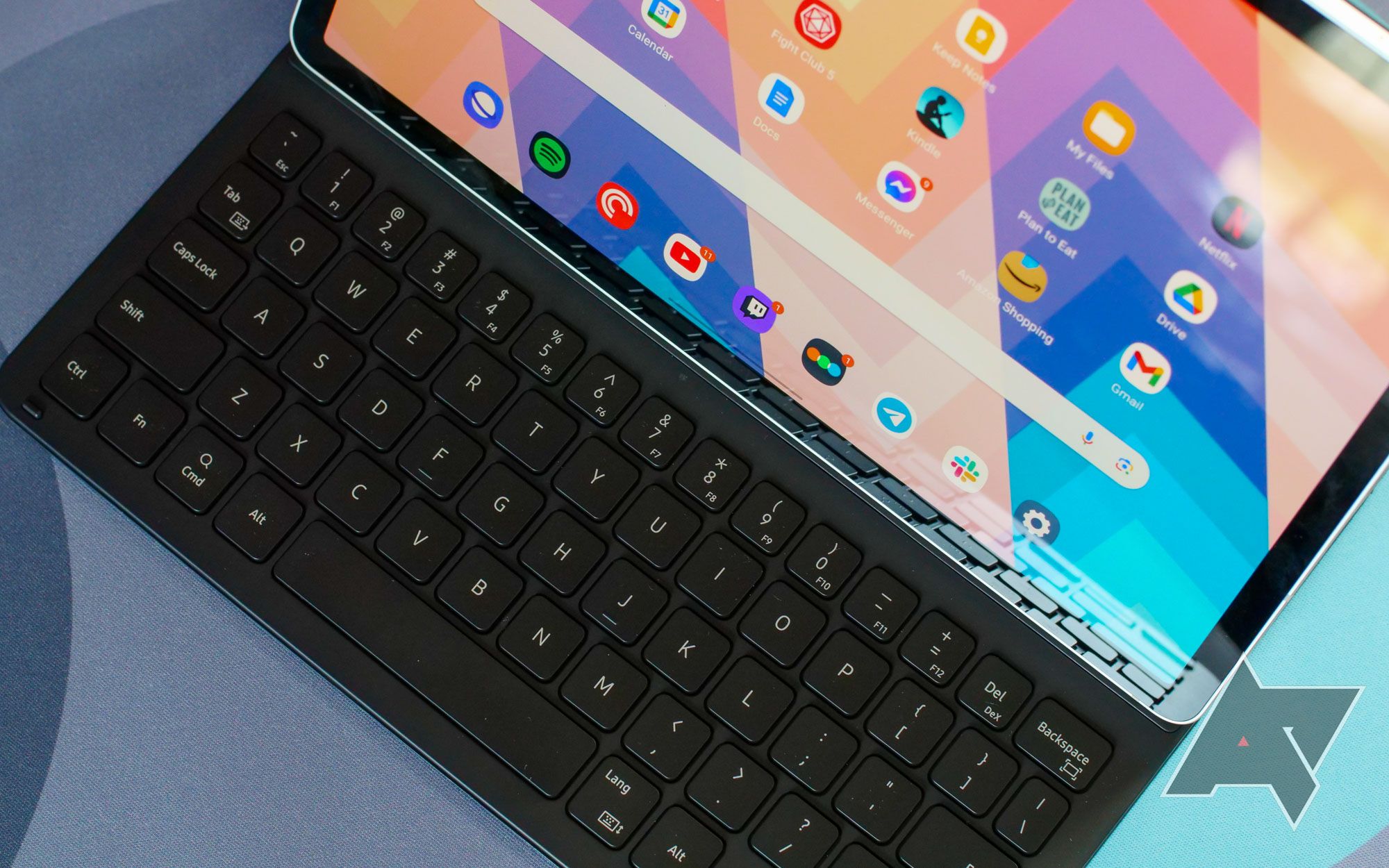 The Galaxy Tab S9 keyboard on a desk.