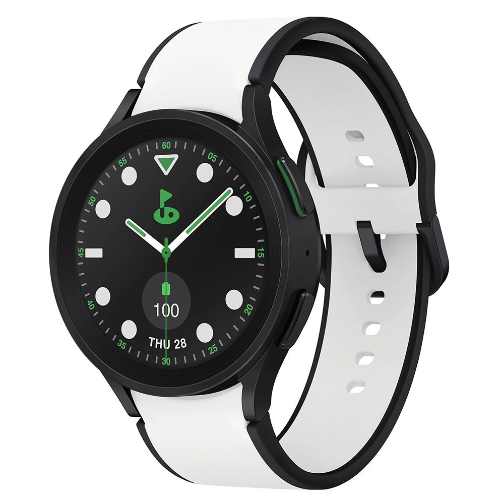 Samsung Galaxy Watch 5 Pro Golf Edition in black and white at an angle
