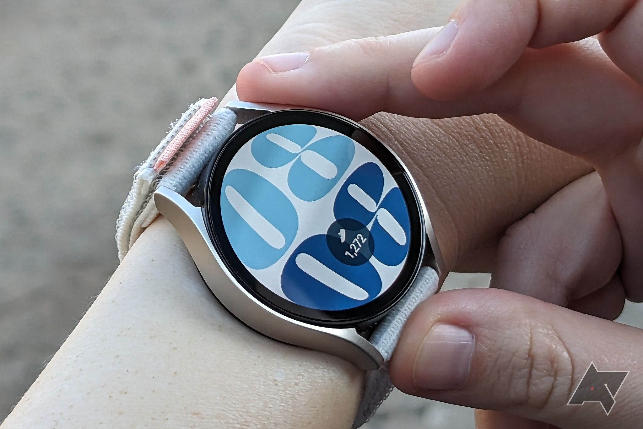 A Samsung Galaxy Watch 6 worn on a wrist