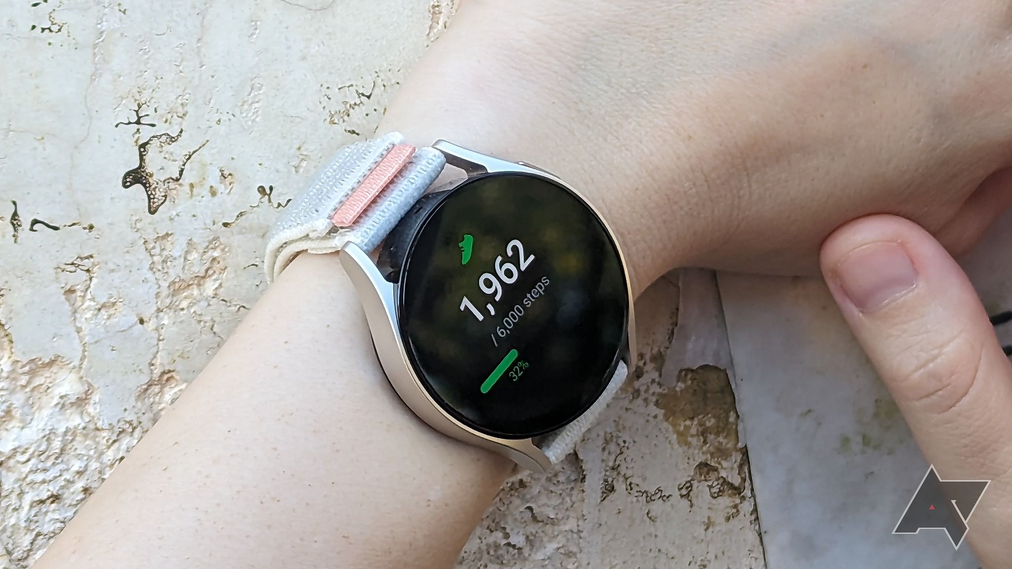 A Samsung Galaxy Watch 6 worn on a wrist