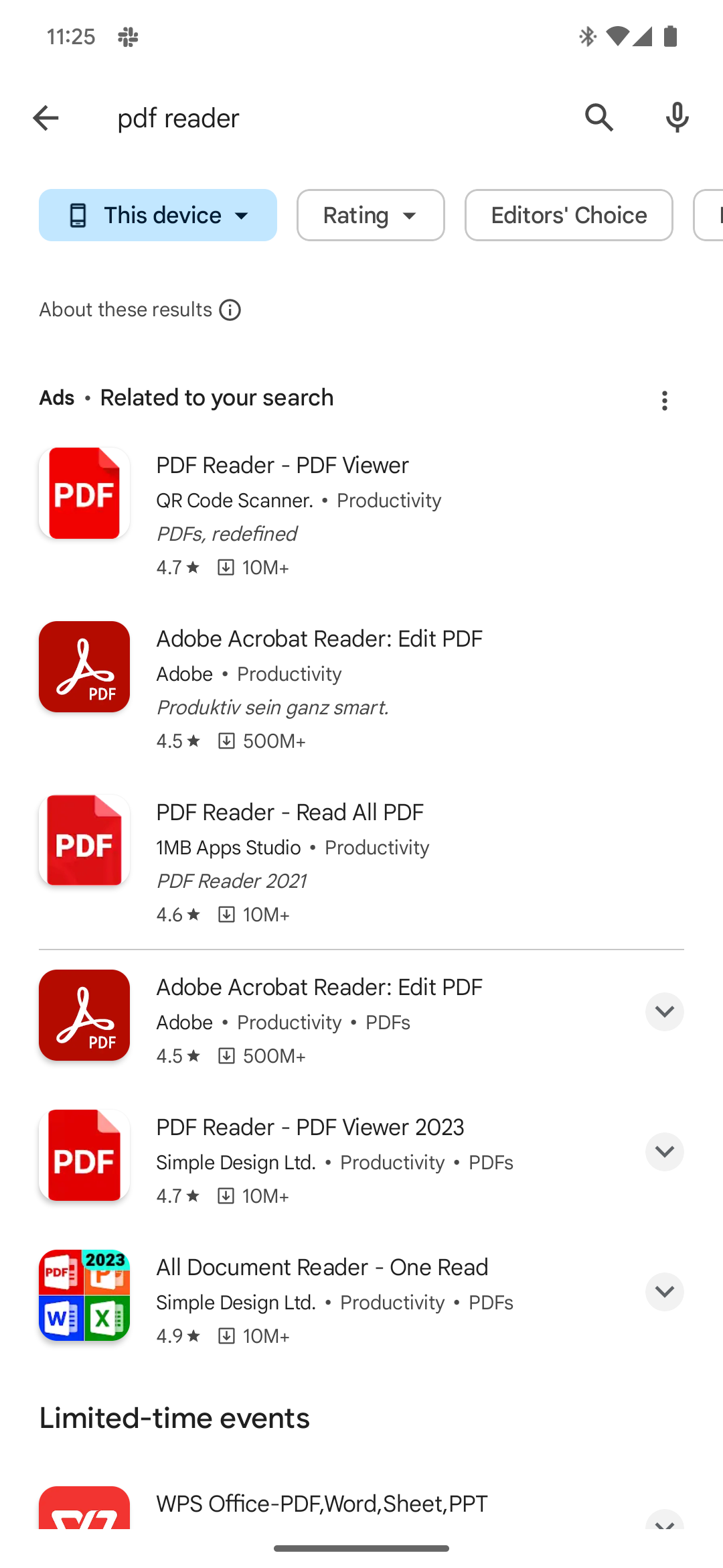 Google hides the install button for most Play Store results