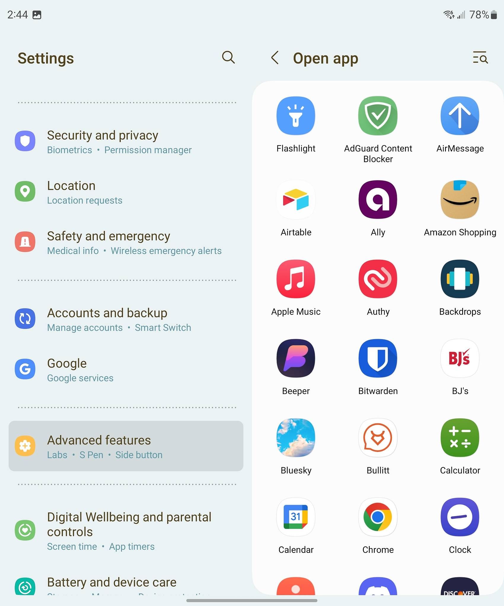 Environment an app to beginning when double urgent the Z Fold 5's energy button