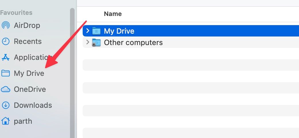 favorite Google Drive on mac