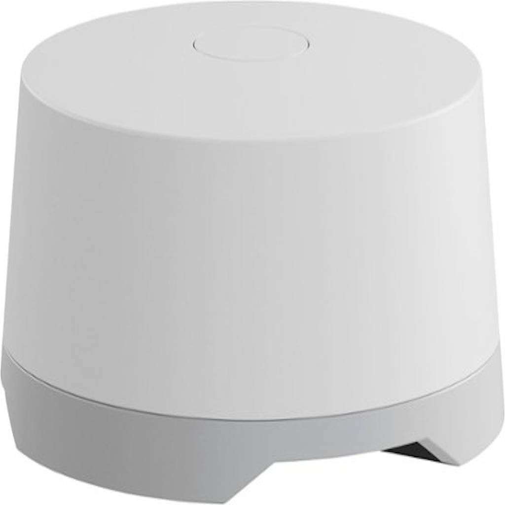 One SimpliSafe Water and Flooding Sensor on white background