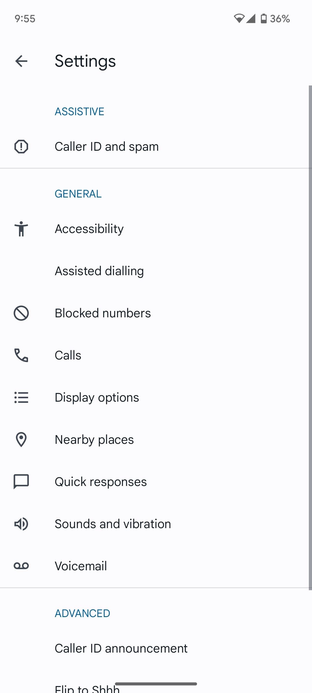 blocked numbers on Android