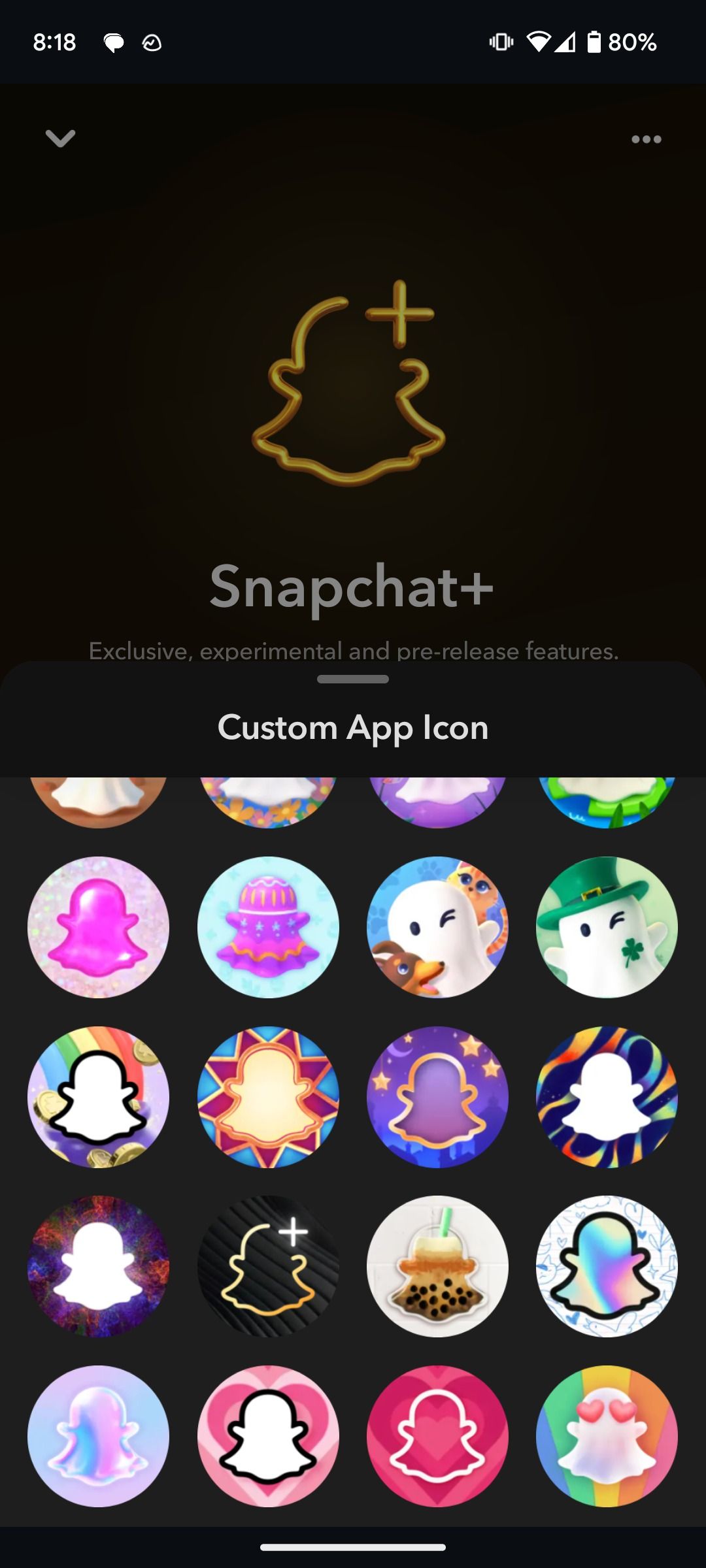 Snapchat customized app icons