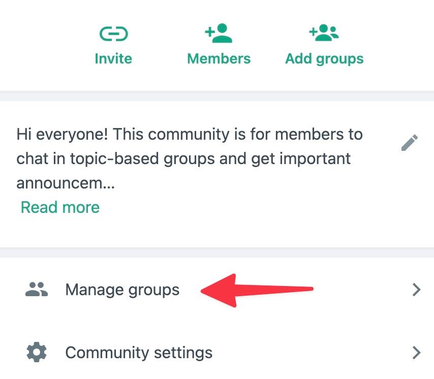 manage WhatsApp community groups