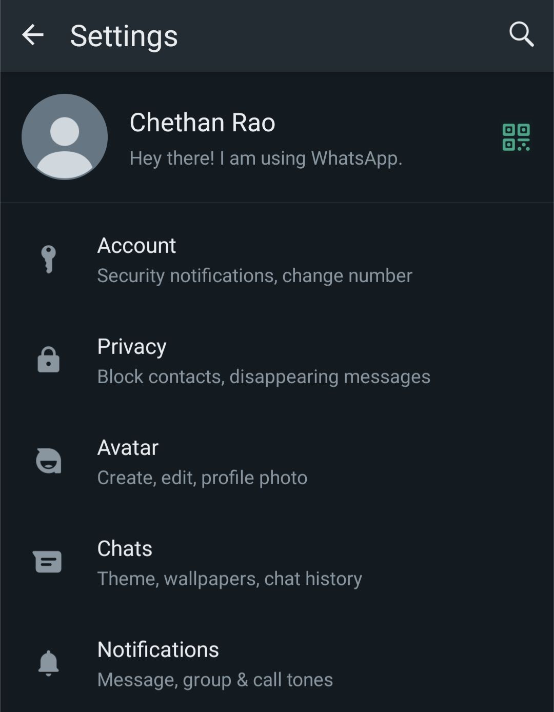 WhatsApp Settings Web page Venerable