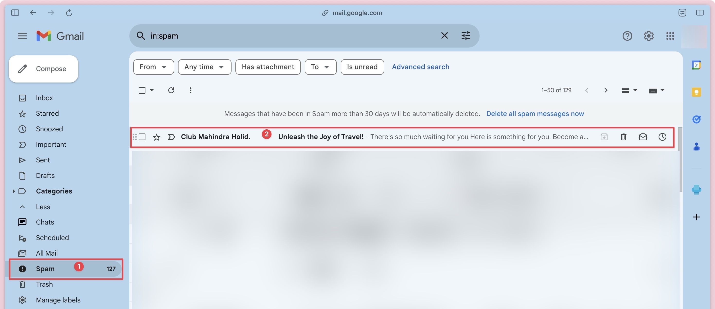 Gmail spam folder