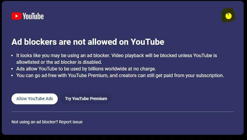 YouTube Classified ads Original Popup