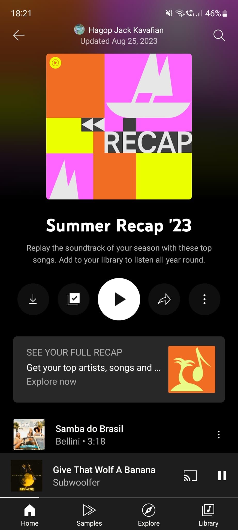 How to find your YouTube Music recap