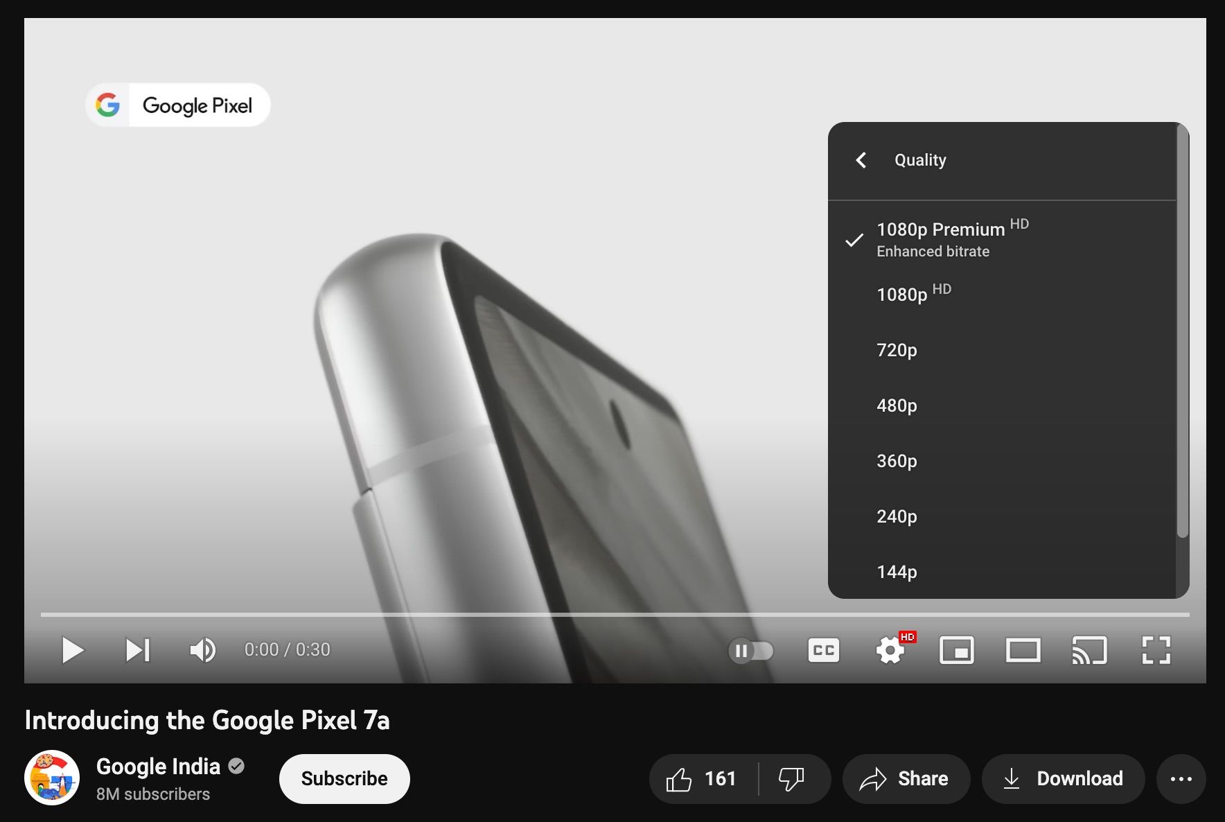 YouTube Premium 1080p Enhanced Bitrate Web