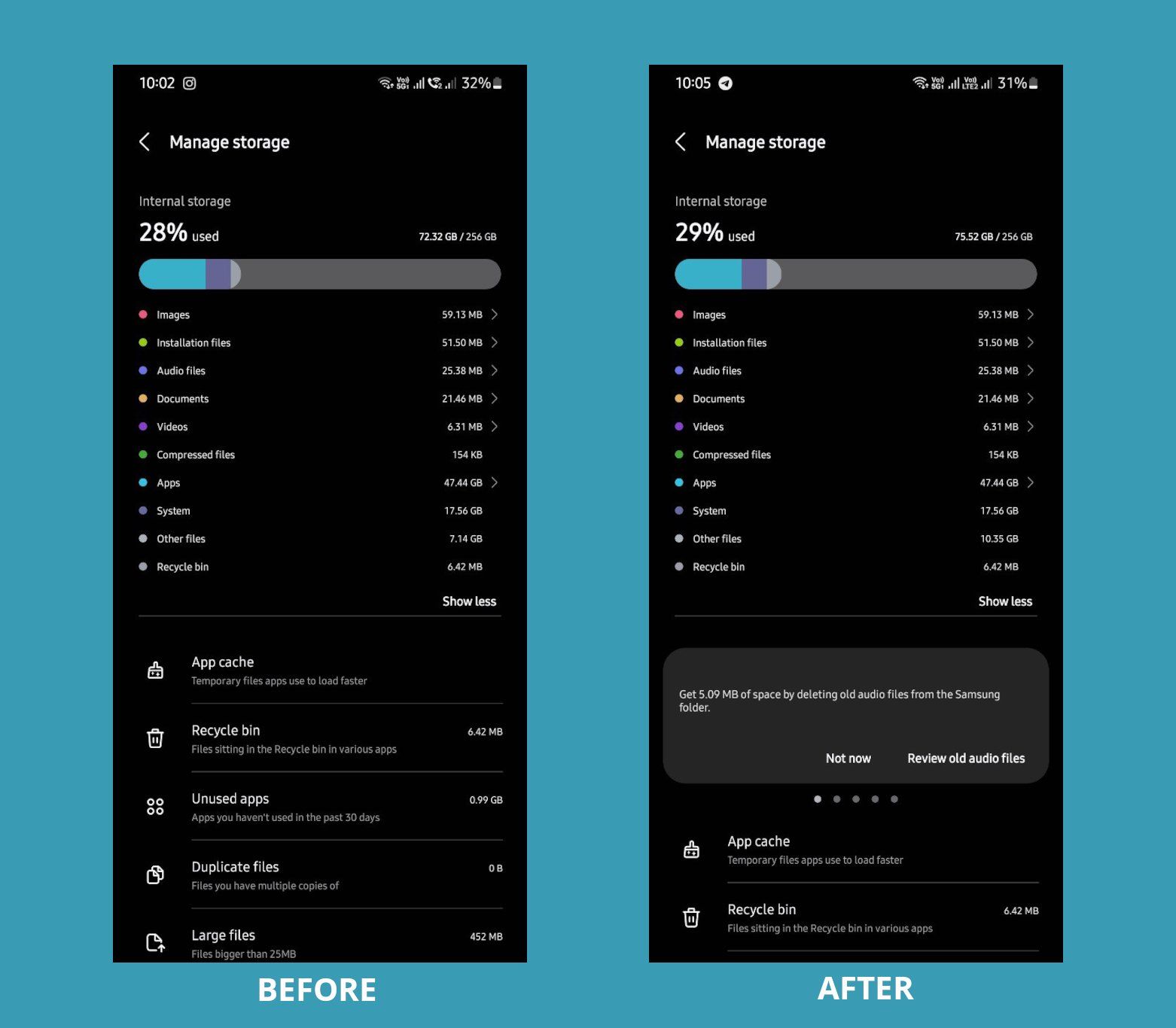 Android-14-storage-util-Samsung
