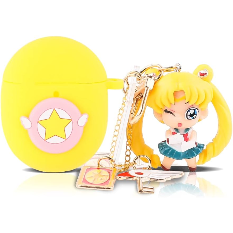 BGAANM Silicone Case with novelty keychain on white background