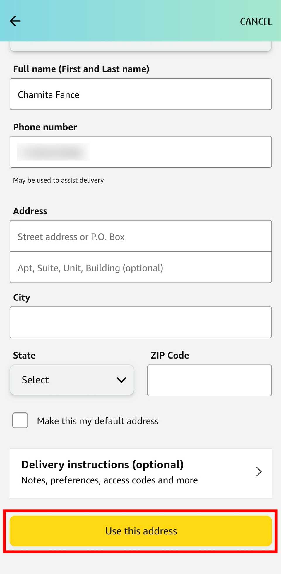 Amazon: How to change your shipping address