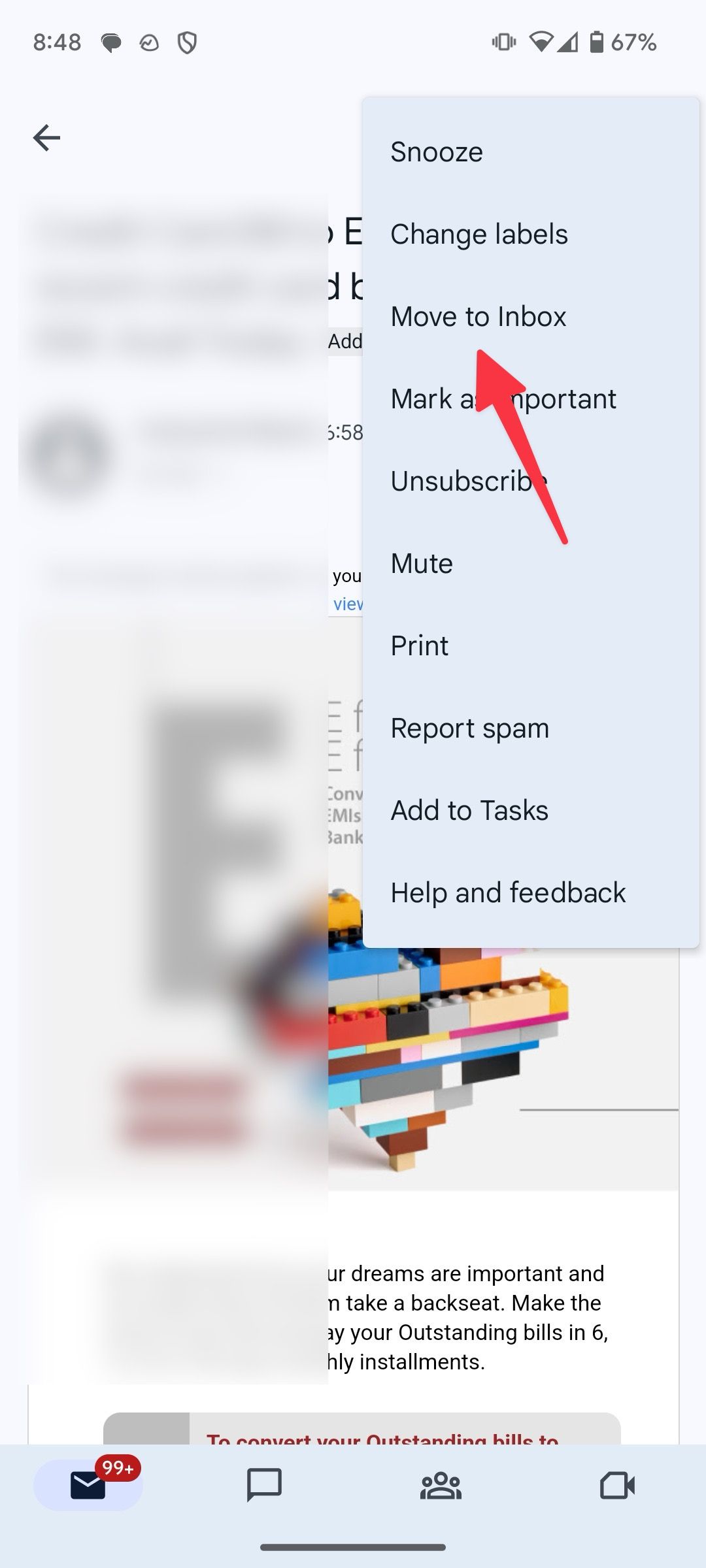 find all previous emails