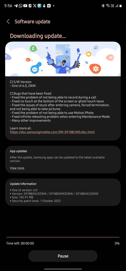 Samsung Galaxy S23 One UI 6 beta 5