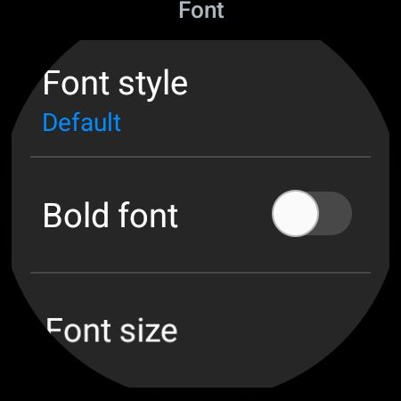 Font size and style