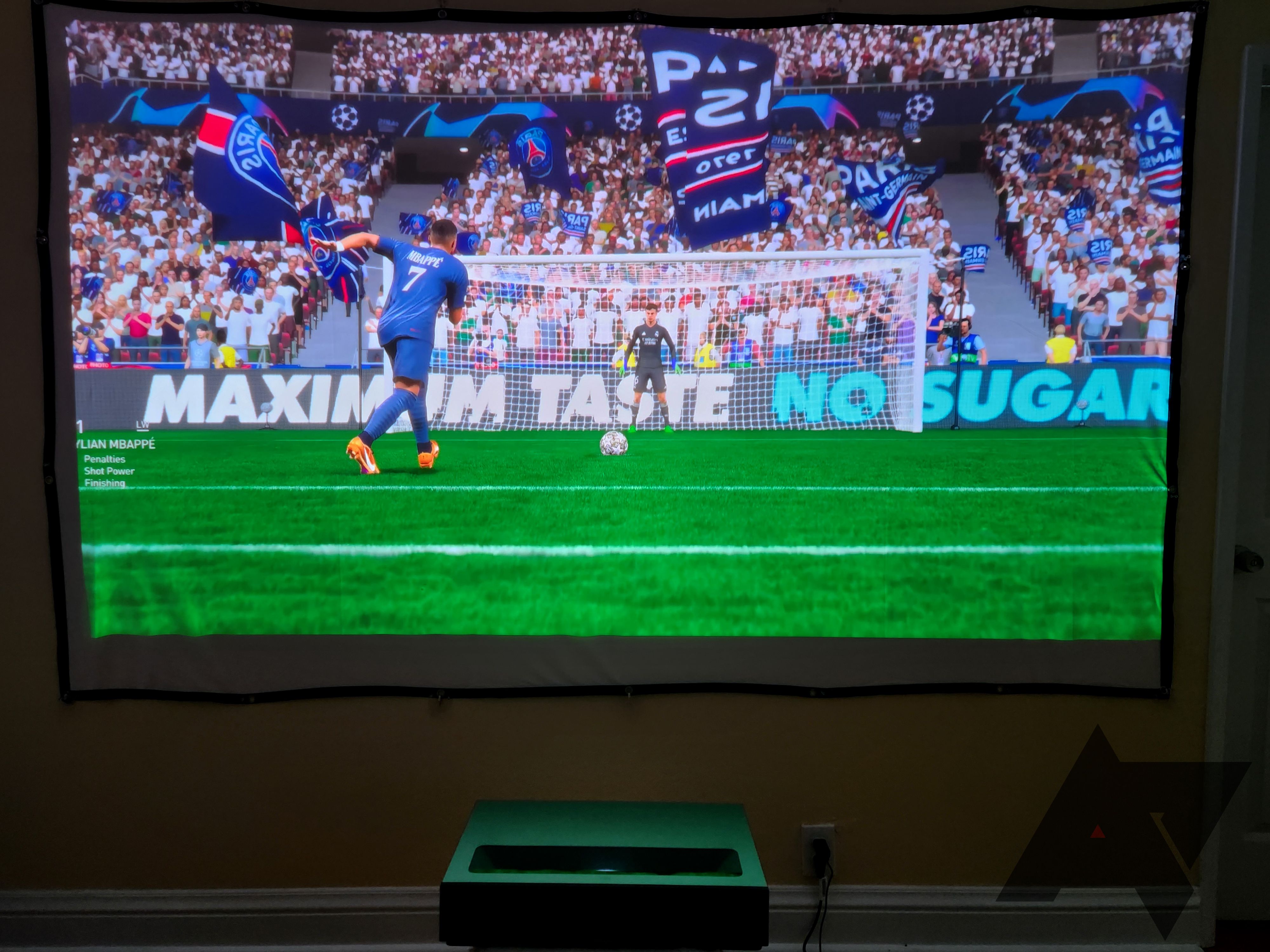 Peaceable image of FIFA 23 gameplay on Formovie Theater projector