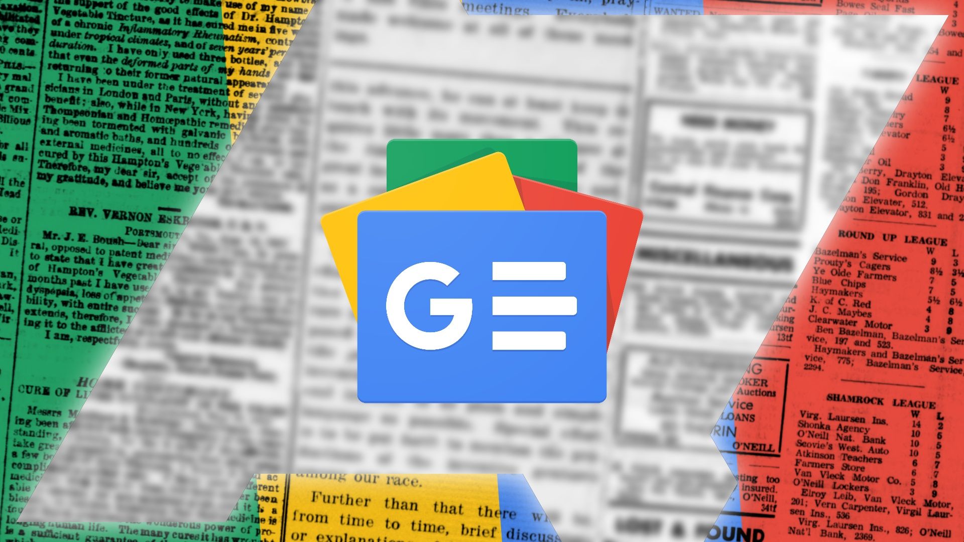The Google News logo on top of newspaper pages